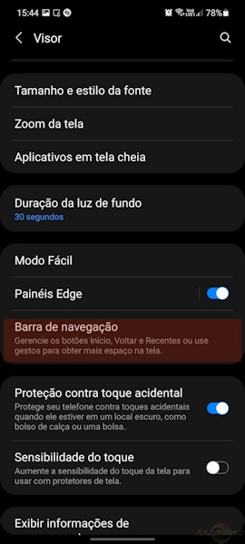 Ativar Navegação por gestos nos Galaxy da Samsung