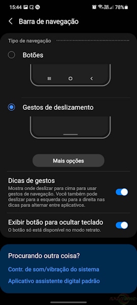 Ativar Navegação por gestos nos Galaxy da Samsung