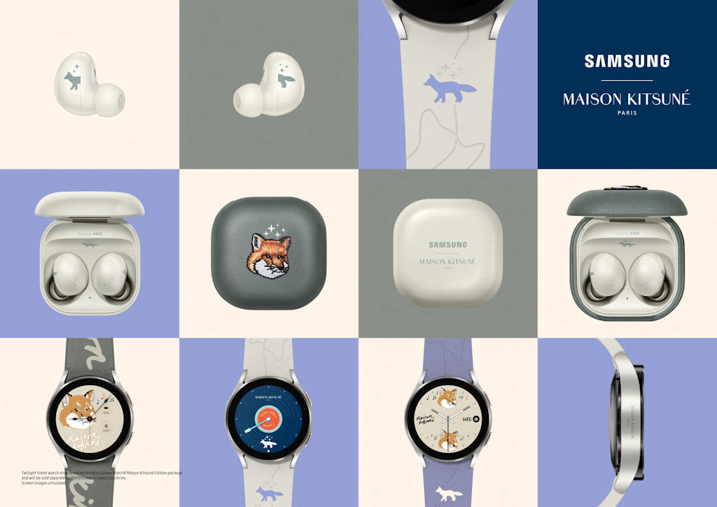 Galaxy Buds 2 Maison Kitsuné e Galaxy Watch 4 Maison Kitsuné