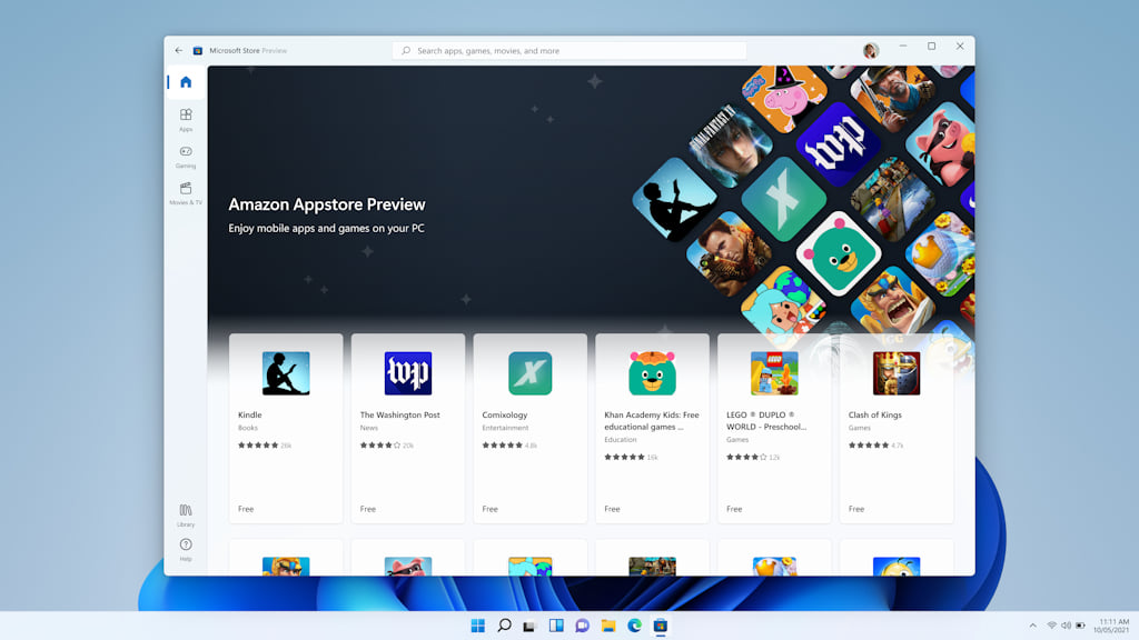 Windows 11 rodando aplicativos de Android