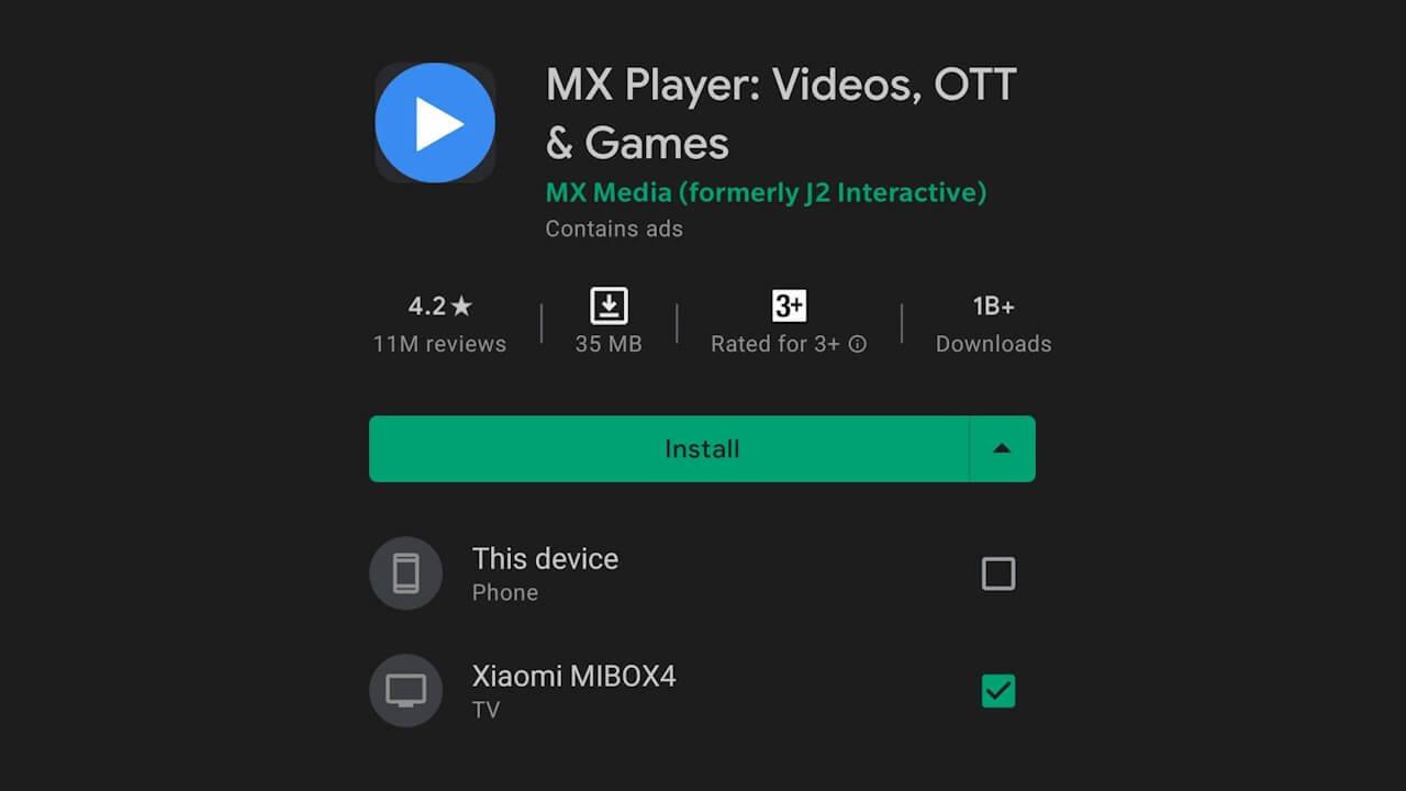 Google Play Store usar telefone para instalar app no Android TV