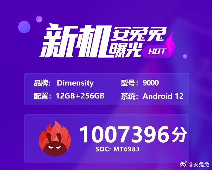 MediaTek Dimensity 9000 AnTuTu