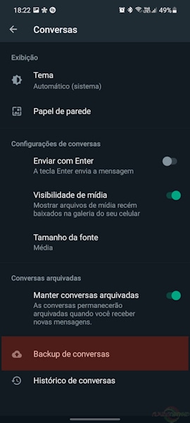 Como ativar a criptografia no backup do WhatsApp