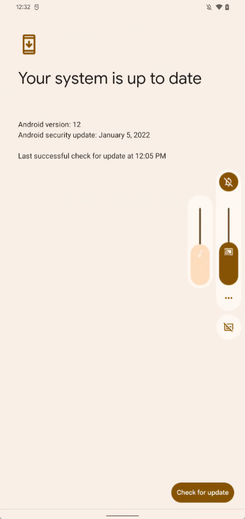 Android 12 retorno controle de volume para Chromecast