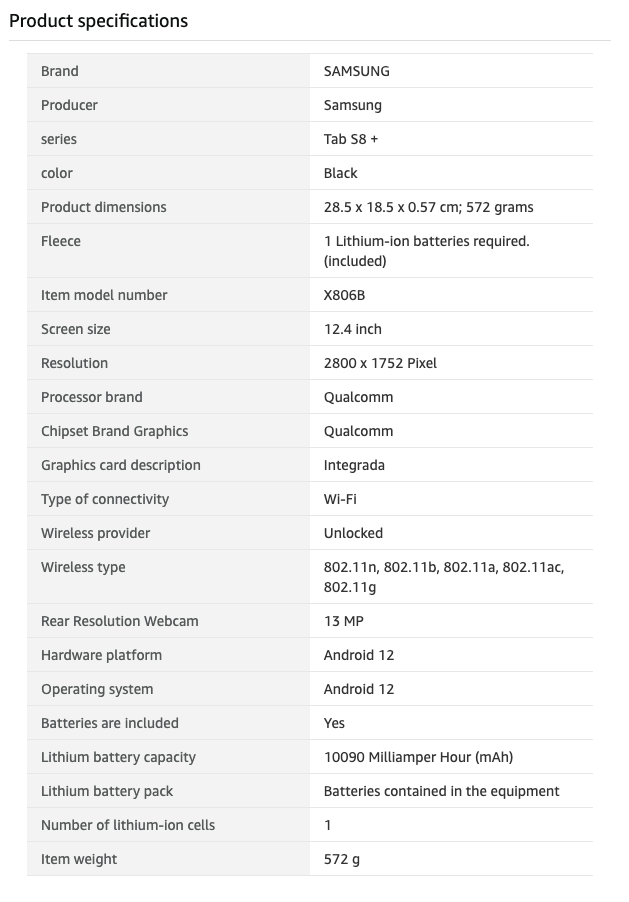 Samsung Galaxy Tab S8 Plus