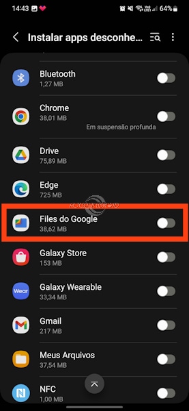 Files do Google permissão instalar apps desconhecidos