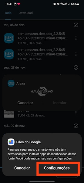 Files do Google permissão instalar apps desconhecidos