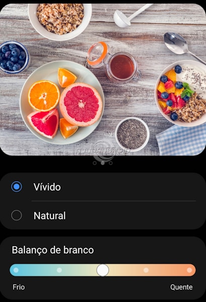 Modo de tela Vívido ou Natural no Samsung Galaxy