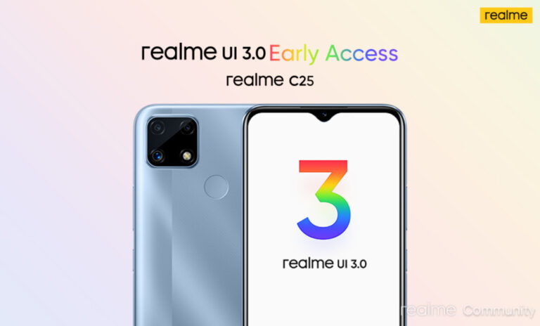 Realme C25 teste Android 12 com Realme UI 3.0