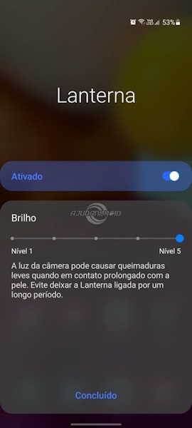 Controlar brilho da lanterna em aparelhos da Samsung