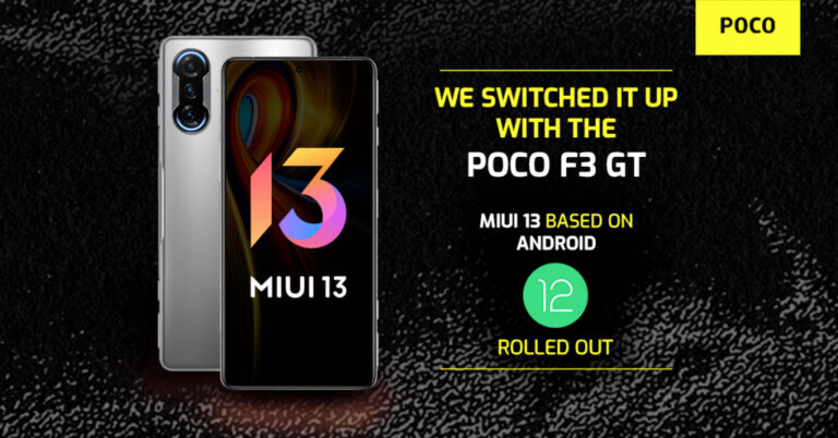 Poco F3 GT atualização Android 12
