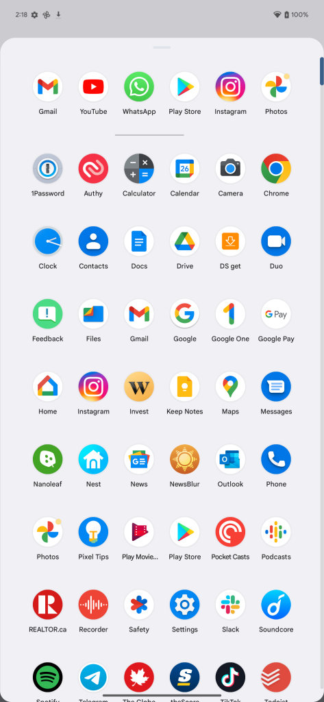 Android 13 gaveta de apps com aplicativos favoritos