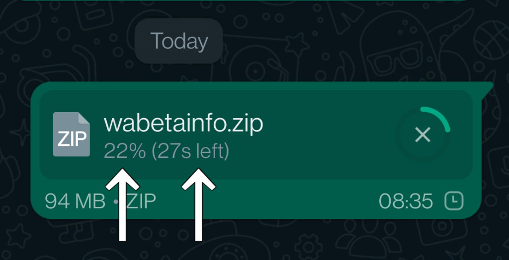 WhatsApp testa tempo restante para envio e recebimento de arquivos
