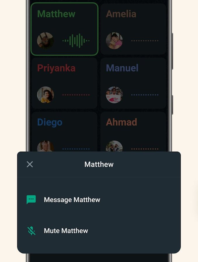 silenciar áudio de pessoas nas chamadas de voz em grupo no WhatsApp
