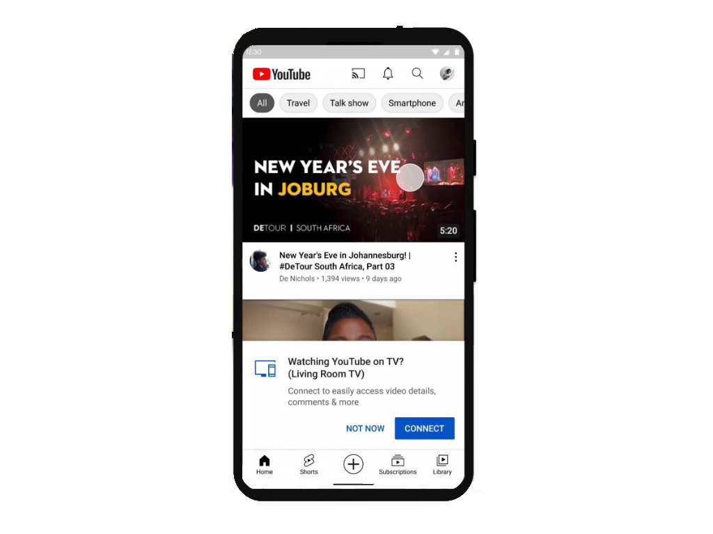 YouTube TV conexão com YouTube dispositivos móveis Android