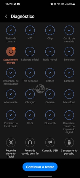 Diagnóstico recurso da Samsung