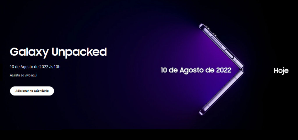 Evento Galaxy Unpacked em 10 de agosto de 2022
