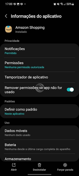 Limitar App em segundo plano