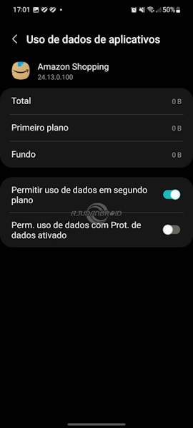 restringir App dados em segundo plano