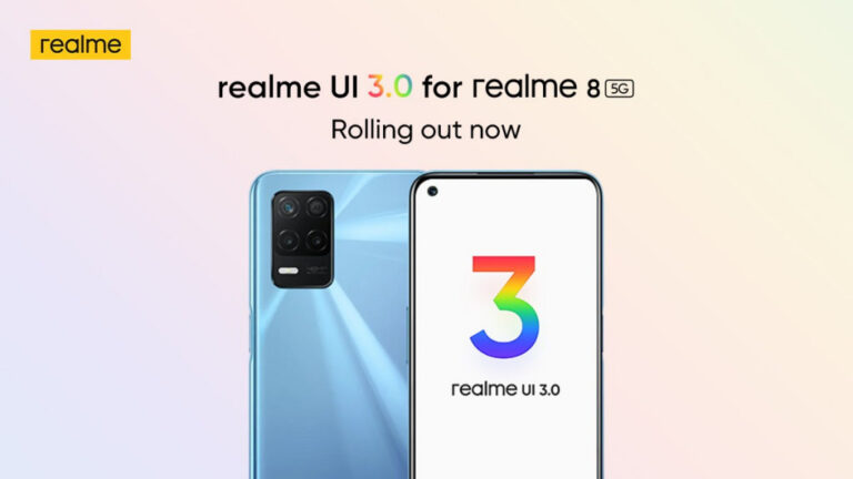 Realme 8 5G atualização Android 12 com Realme UI 3.0