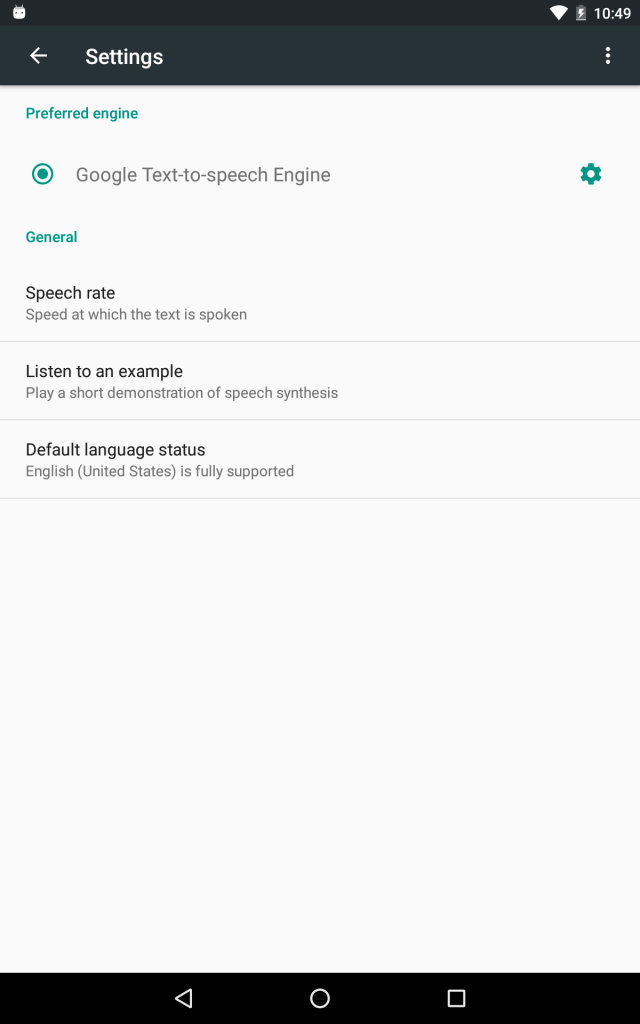 Android TTS e serviço de voz do Google