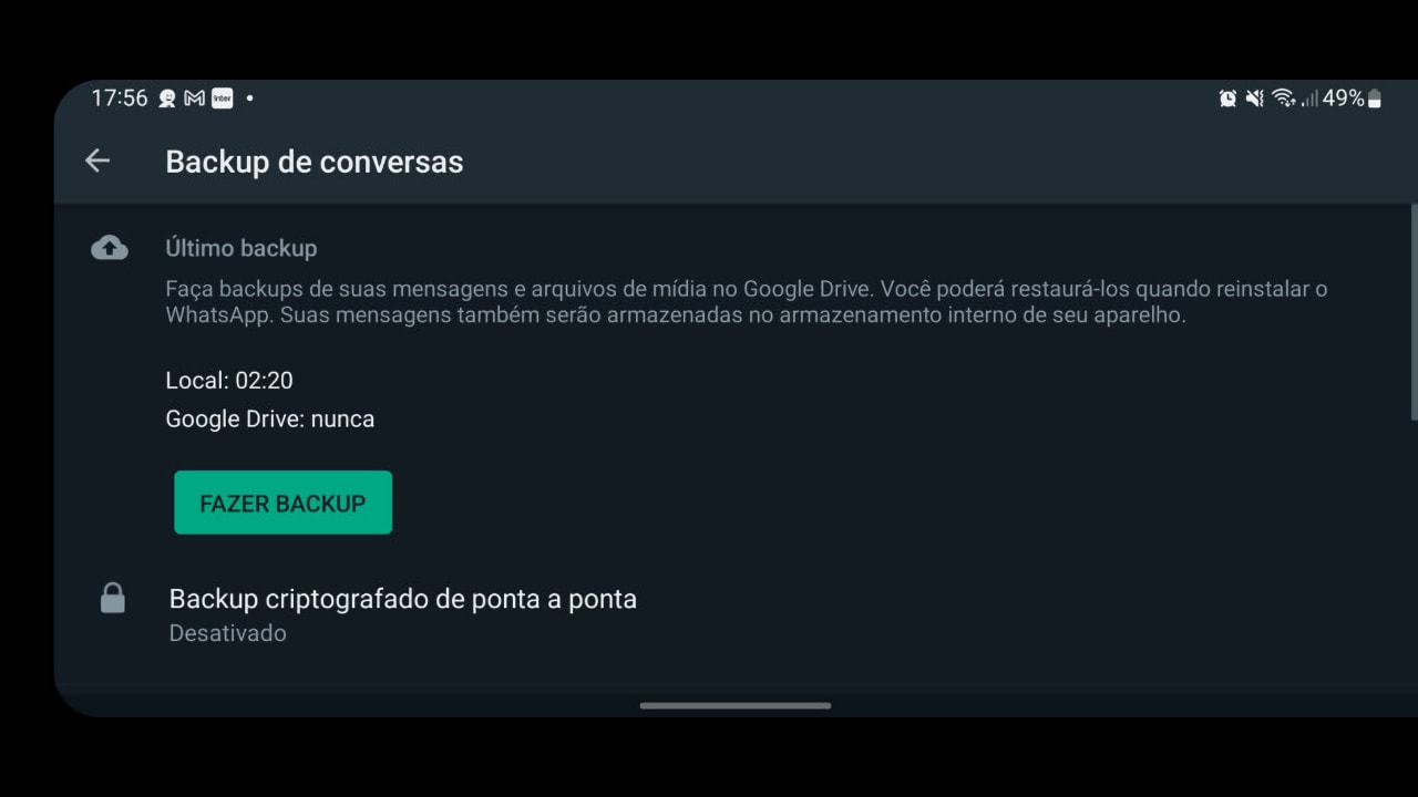 WhatsApp Backup conversas