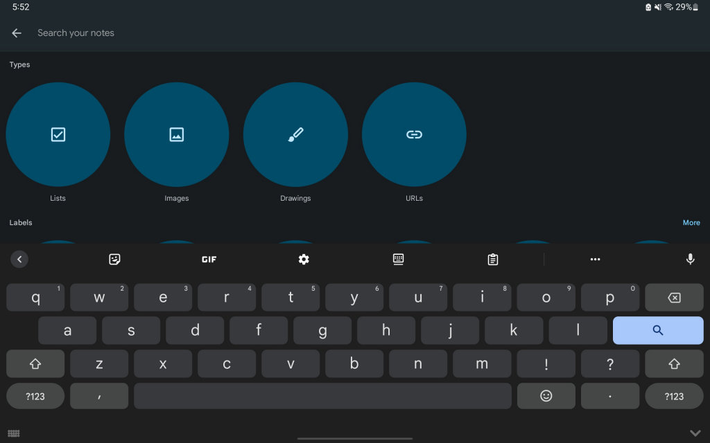 teclado do Google (Gboard) não otimizado para tablets e dispositivos flexíveis