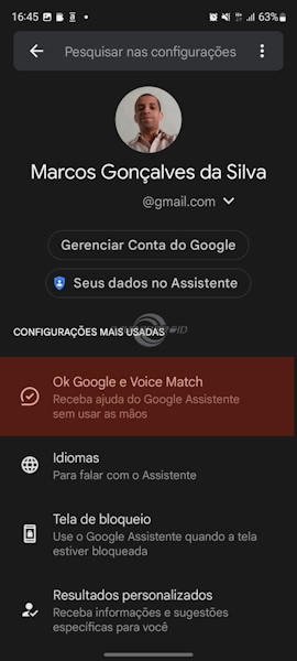 Desativar o Google Assistente no sistema Android