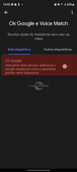 Desativar o Google Assistente no sistema Android