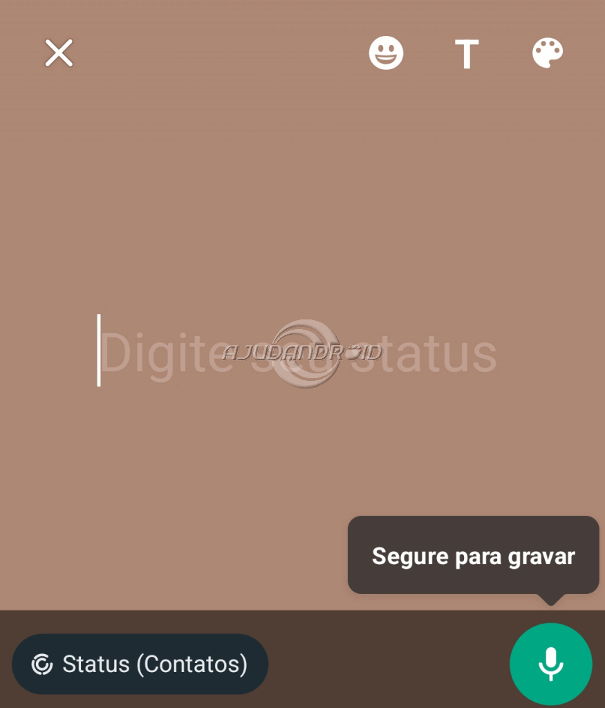 Mensagens de voz (áudio) para Status do WhatsApp