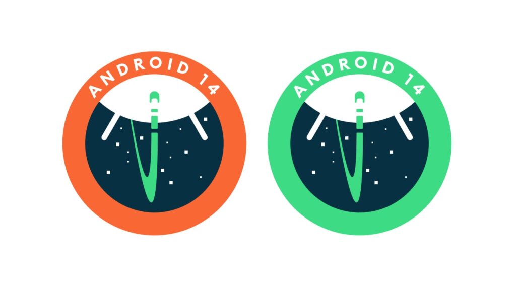 Android 14 dois logos