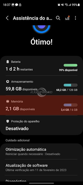 Desativar RAM Plus nos Galaxy com o One UI 5 ou superior