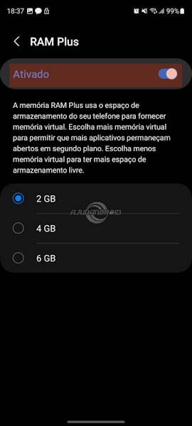 Desativar RAM Plus nos Galaxy com o One UI 5 ou superior