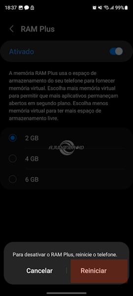 Desativar RAM Plus nos Galaxy com o One UI 5 ou superior