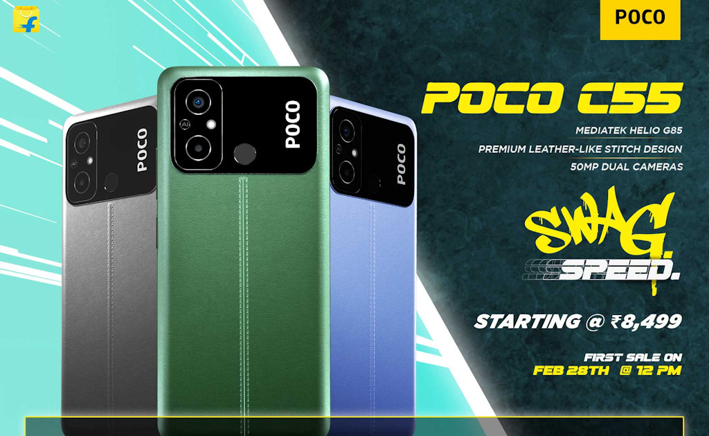 POCO C55 é anunciado: telefone tem câmera de 50MP e chip Helio G85