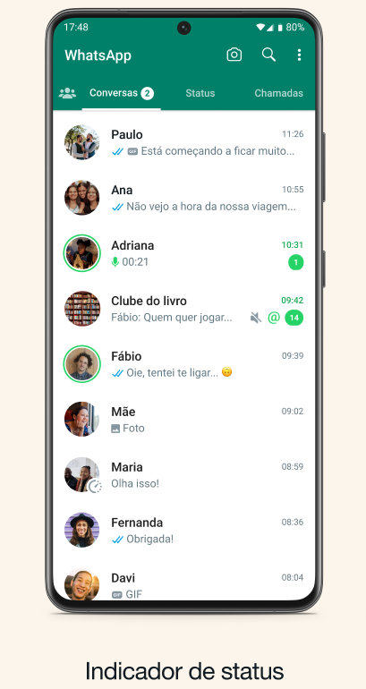 WhatsApp novidades para o Status: indicação