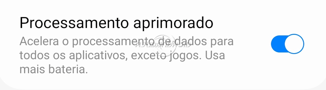 Processamento aprimorado Galaxy Samsung