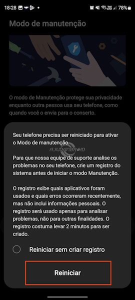 Samsung Galaxy: como ativar modo manutenção