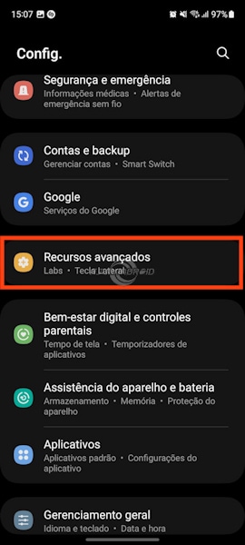 Captura de tela no Galaxy, página inteira