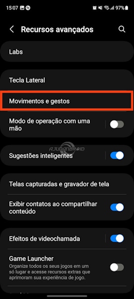 Captura de tela no Galaxy, página inteira