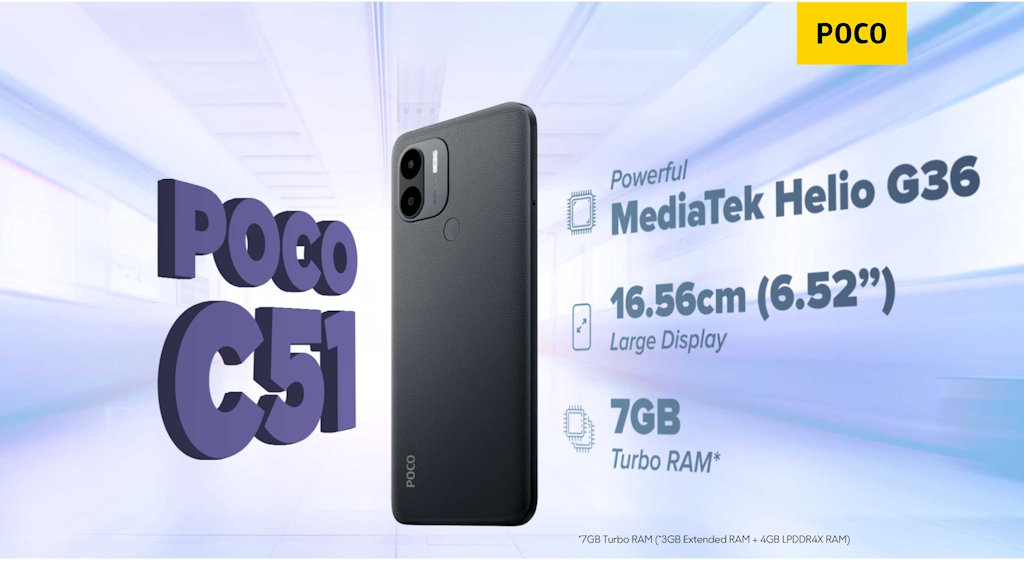 Poco C51 é anunciado com 4GB de RAM e Android Go