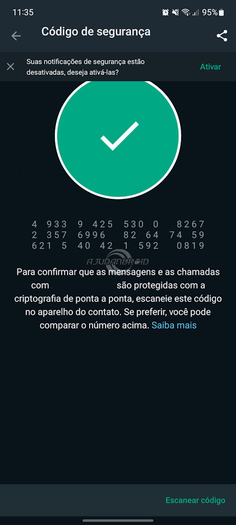 WhatsApp QR Code comprovar criptografia ponta a ponta