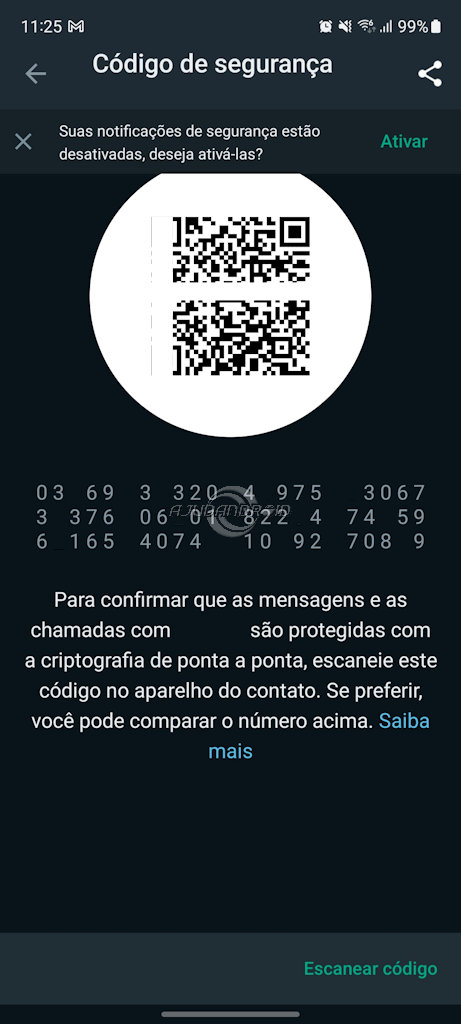 WhatsApp QR Code comprovar criptografia ponta a ponta