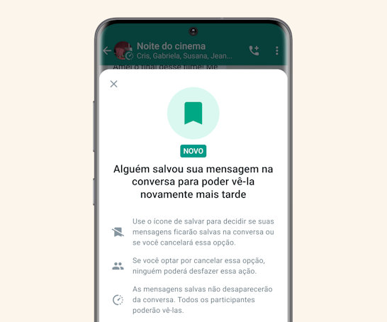 WhatsApp recurso salvar na conversa