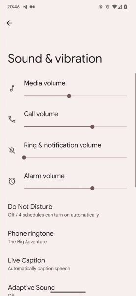 Android controle de volume antigo