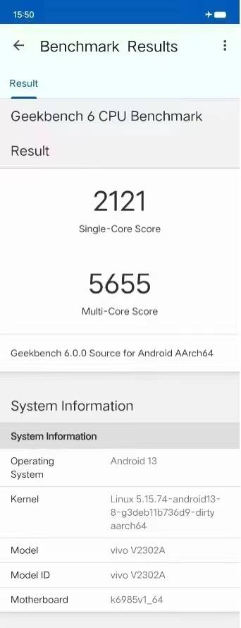 MediaTek Dimensity 9200+ Geekbench 6