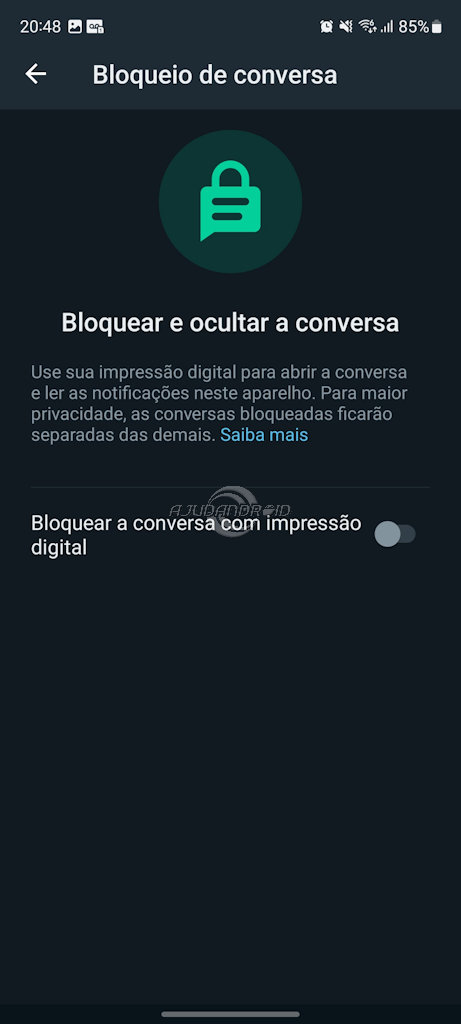 Proteção de conversas recurso do WhatsApp