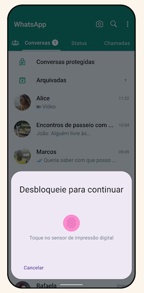 Proteção de conversas recurso do WhatsApp