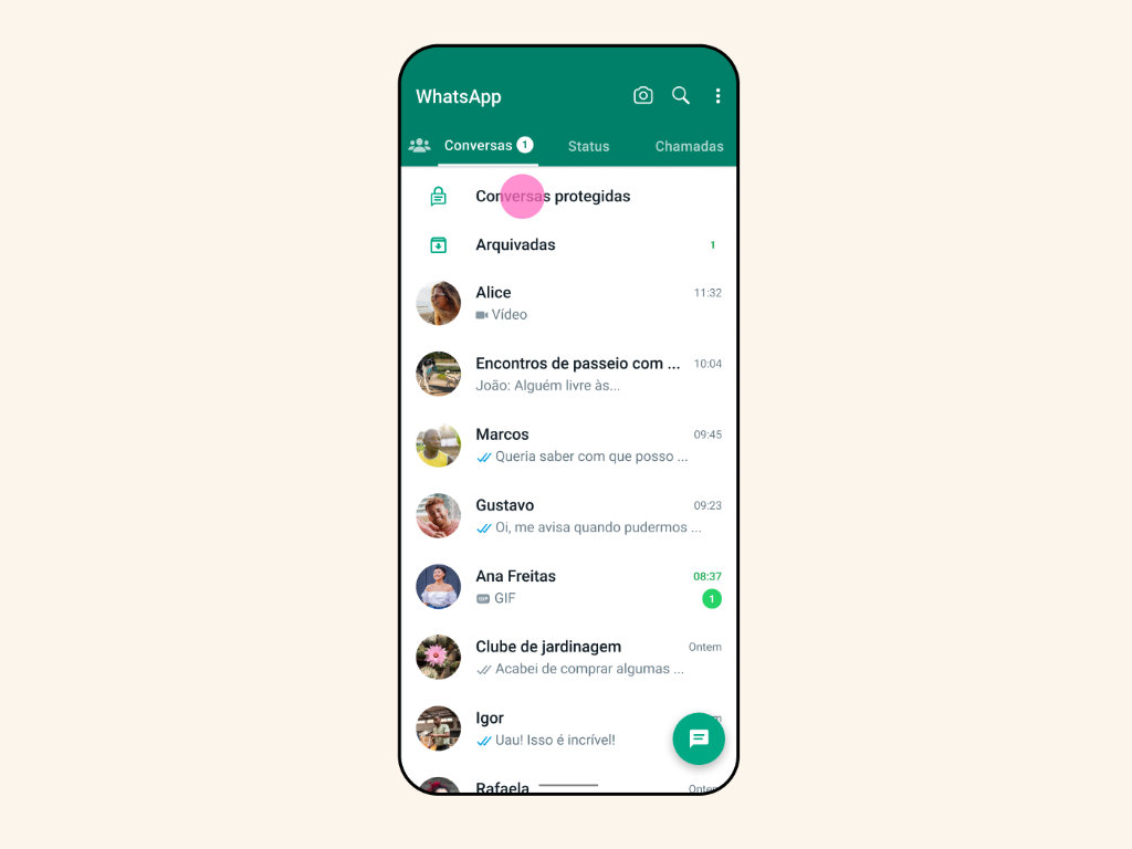 Proteção de conversas recurso do WhatsApp