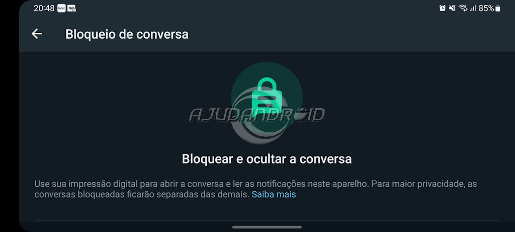Proteção de conversas recurso do WhatsApp